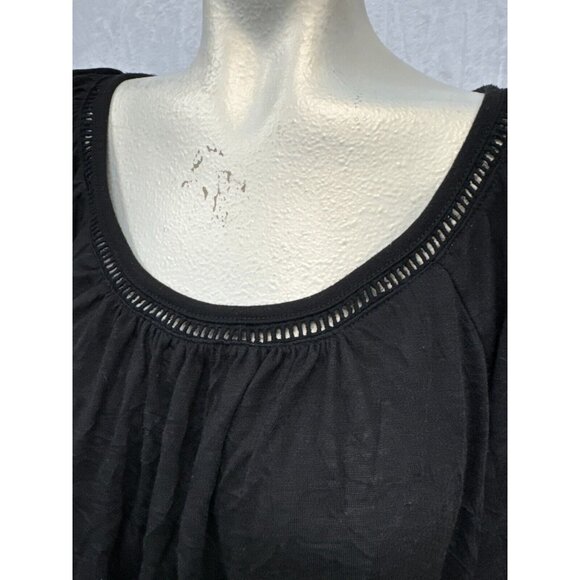 White Stag Womens Black Scoop Neck Pleated Blouse Plus Size 3X Polyester - Picture 3 of 8